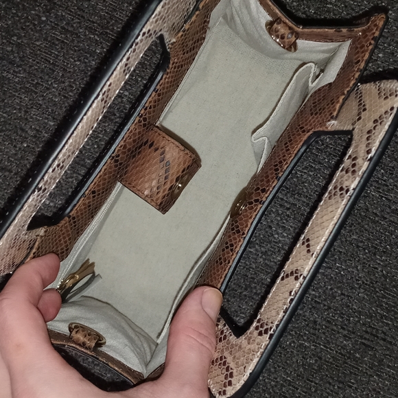 🆕 HTF Vince Camuto - "Kenni" Ombre Snakeskin Print Satchel w/Square Hand - Picture 9 of 13